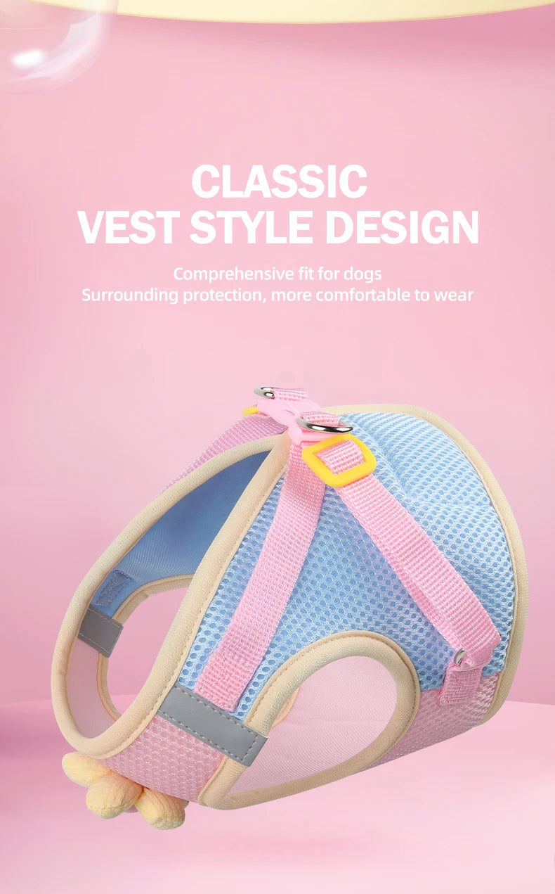 Mesh Dog Harness Leash Set