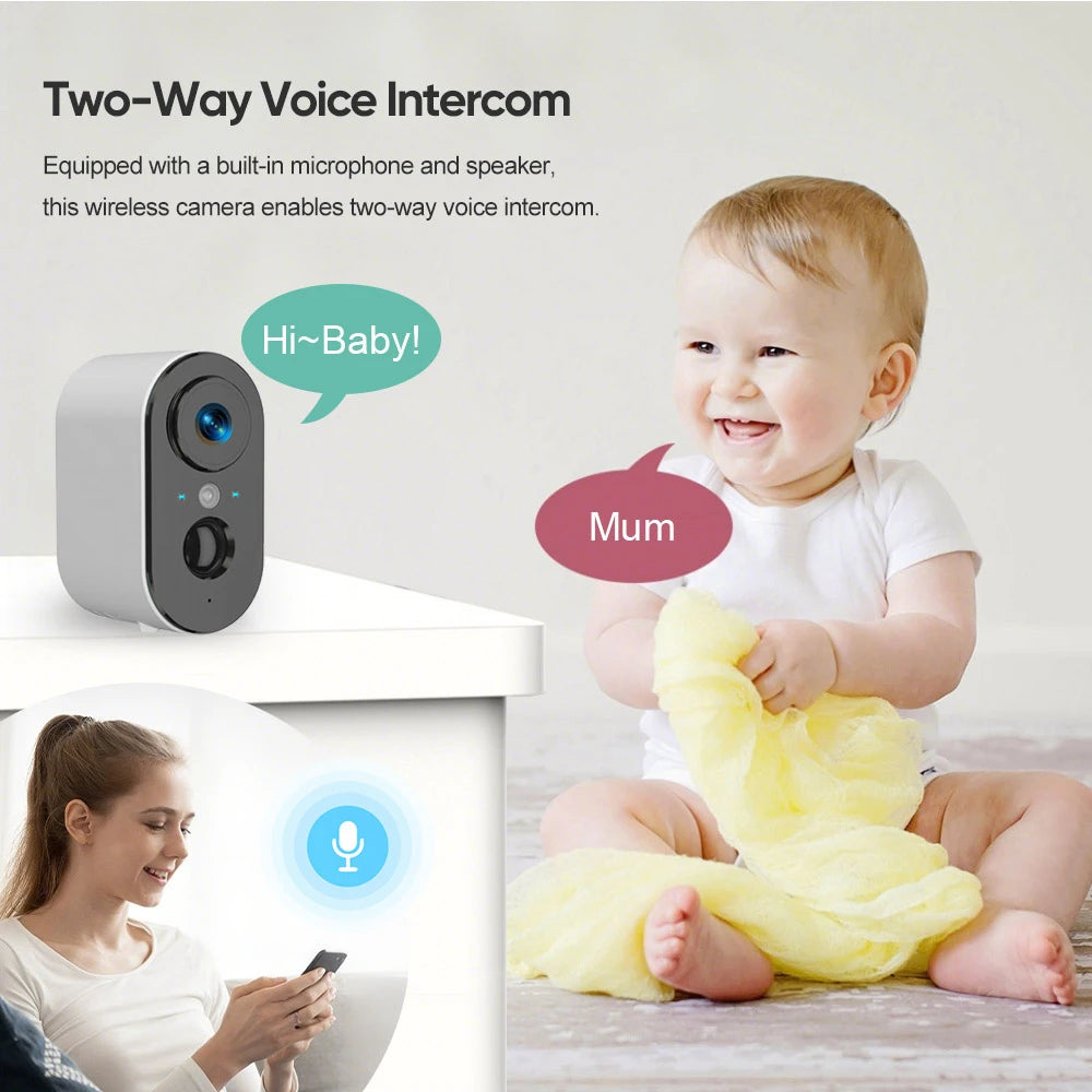 Battery Camera 2K WiFi Wireless - PIR Night Vision Spotlight