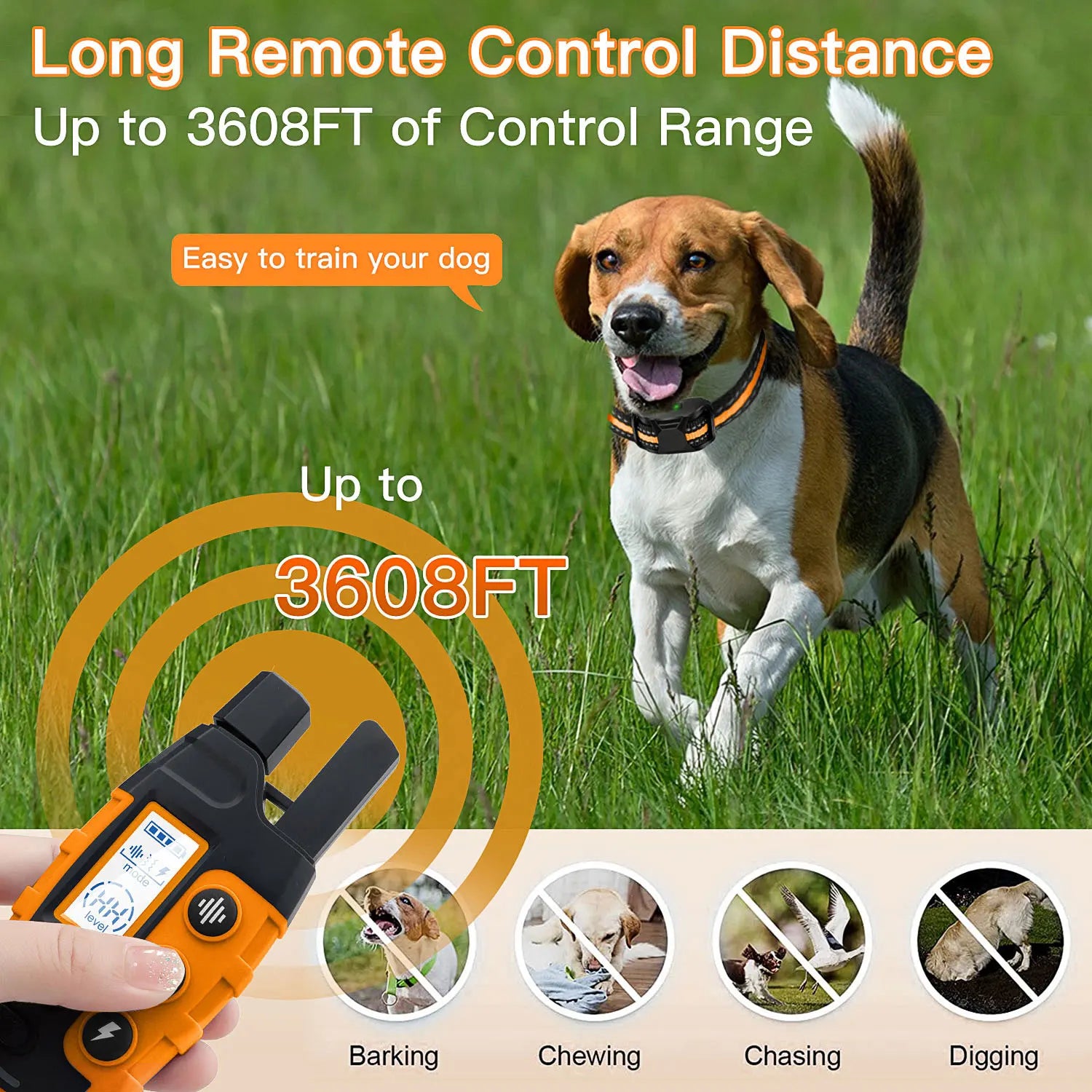 3300ft Waterproof Dog Training Collar - Remote Control for 5-120lbs Dogs - Deribla Store