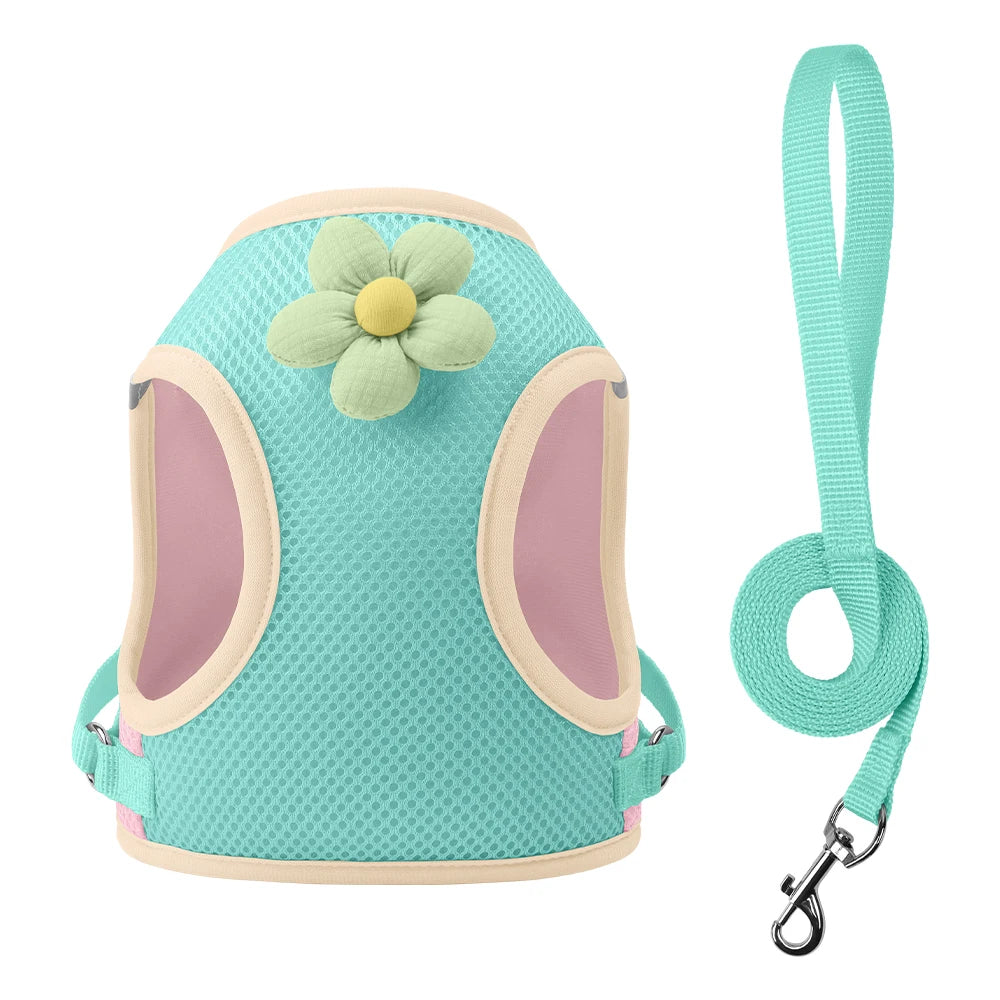 Mesh Dog Harness Leash Set