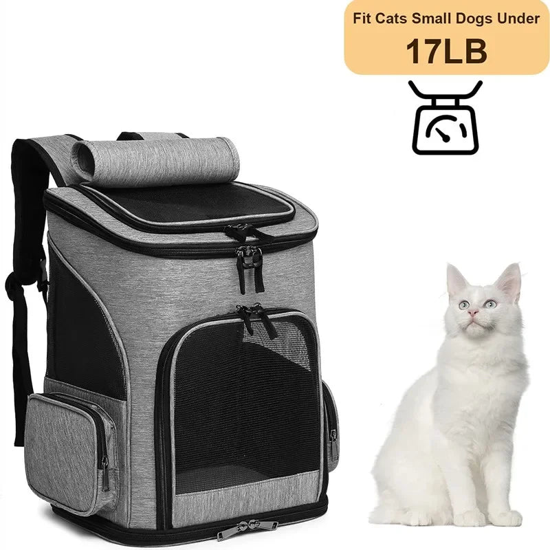 Expandable Pet Carrier Backpack - Large Capacity Breathable Travel Bag for Cats & Dogs - Deribla Store