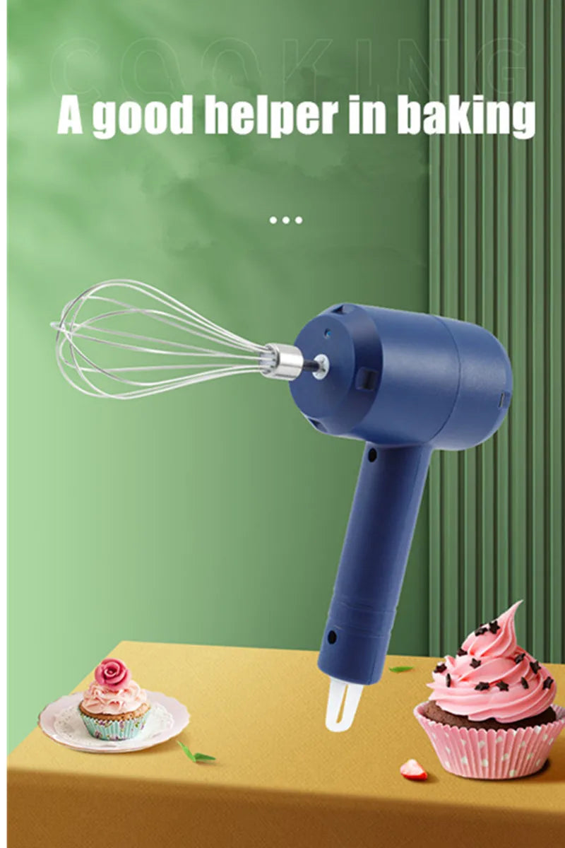 Electric Hand Mixer - 5-Speed Portable Egg Beater with Milk Frother & Dough Hooks - Deribla Store