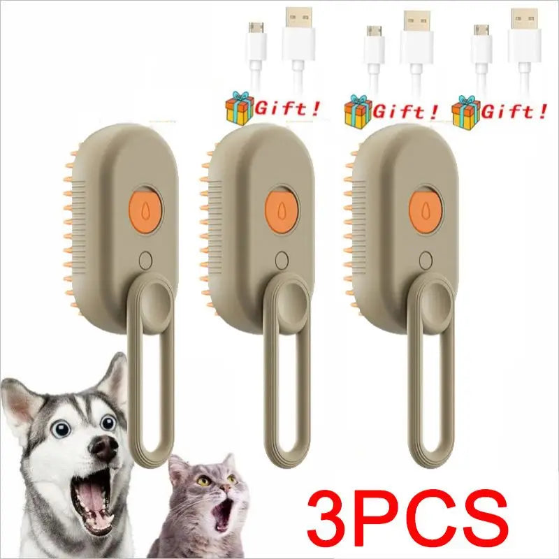 3-in-1 Pet Spray Massage Brush - Steam Grooming Comb for Cats & Dogs - Deribla Store