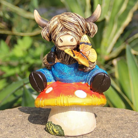 New Release Charming Highland Cow Statue - Outdoor Garden