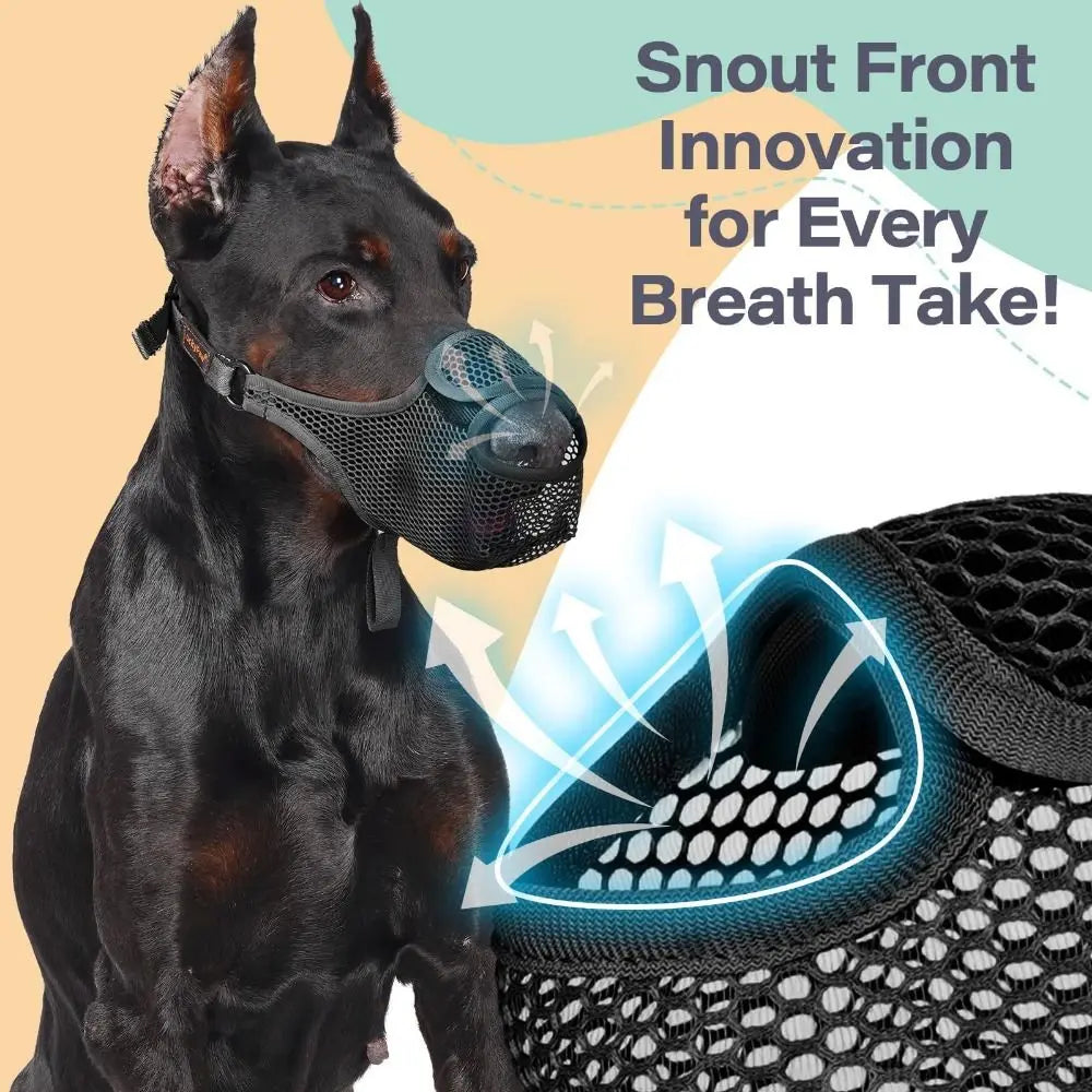 Breathable Mesh Dog Muzzle - Adjustable Anti-Bite Mouth Cover for Small to Large Dogs - Deribla Store