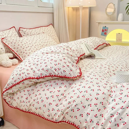 Queen Bedding Set - Soft Washed Cotton 4-Piece Set