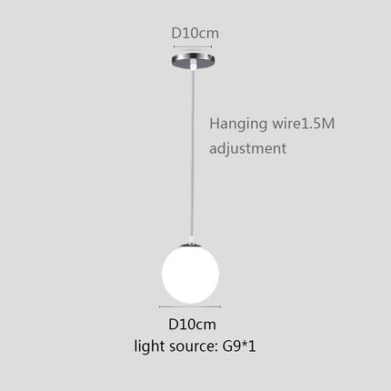 Glass Ball Pendant Light - Modern Globe Hanging Lamp E27