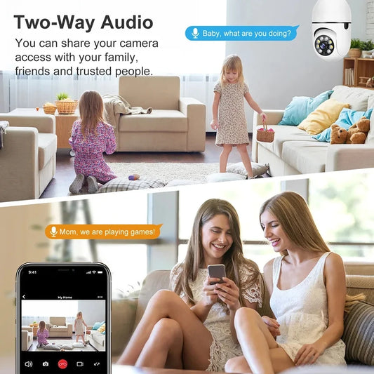 E27 WiFi Surveillance Camera - Full Color Night Vision, Auto Tracking, Zoom - Indoor IP Security Camera - Deribla Store