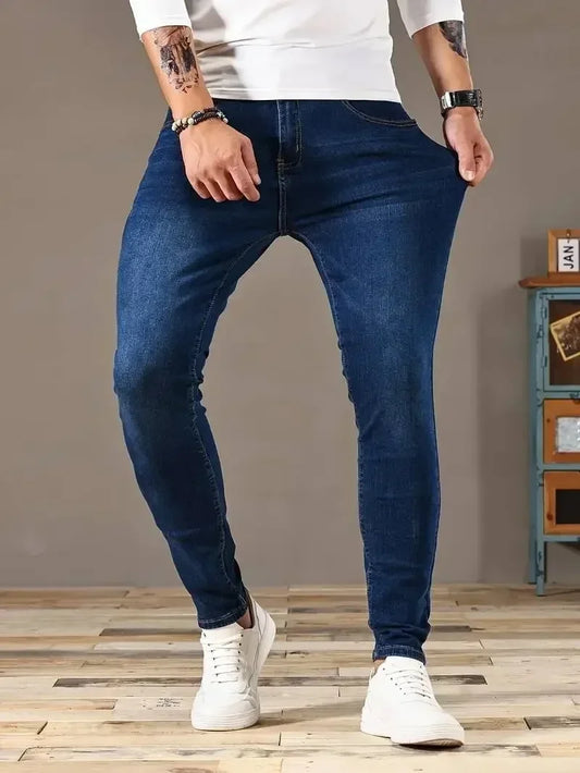 2025 Spring New Mens Slim Fit Classic Skinny Jeans Casual Street