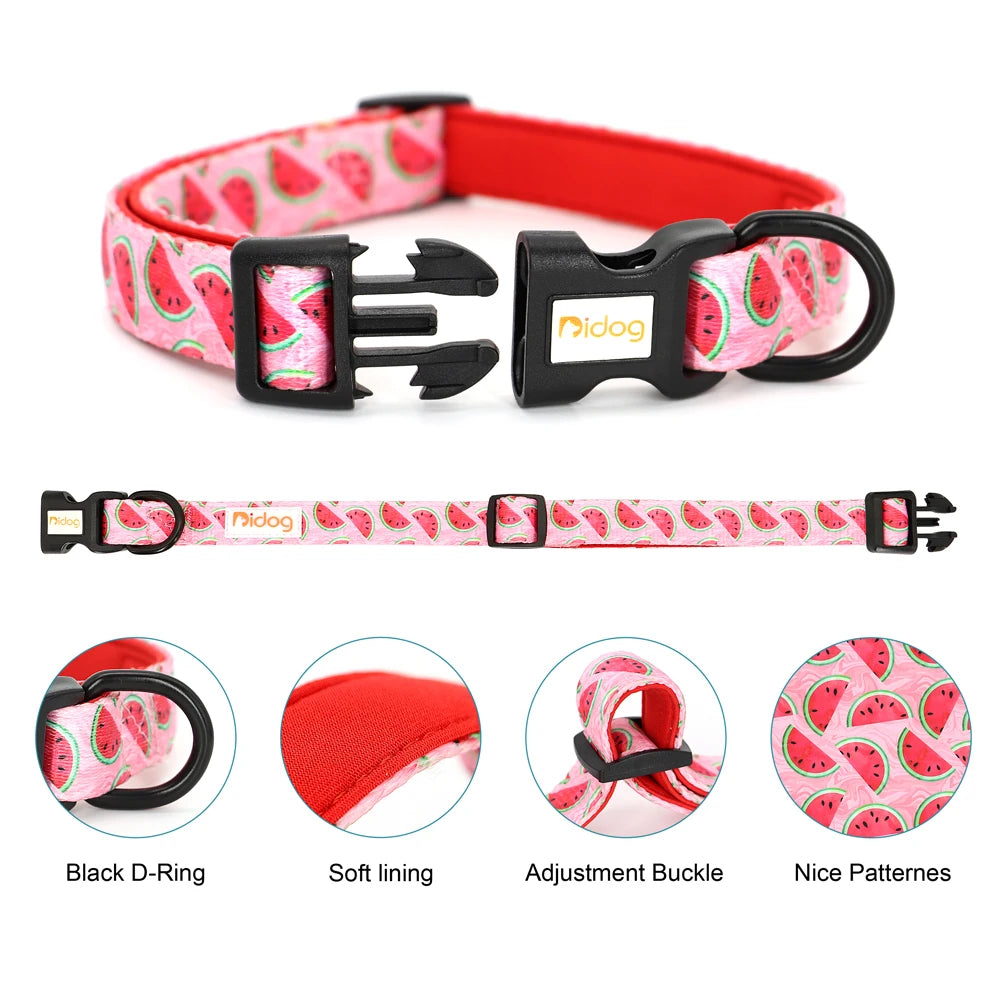 Floral Dog Collar - Adjustable Nylon Flower Print for Small to Large Dogs - Deribla Store