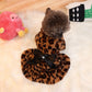 Winter Pet Clothes - Plush Leopard Print Dress Coat for Small Dogs & Cats - Deribla Store