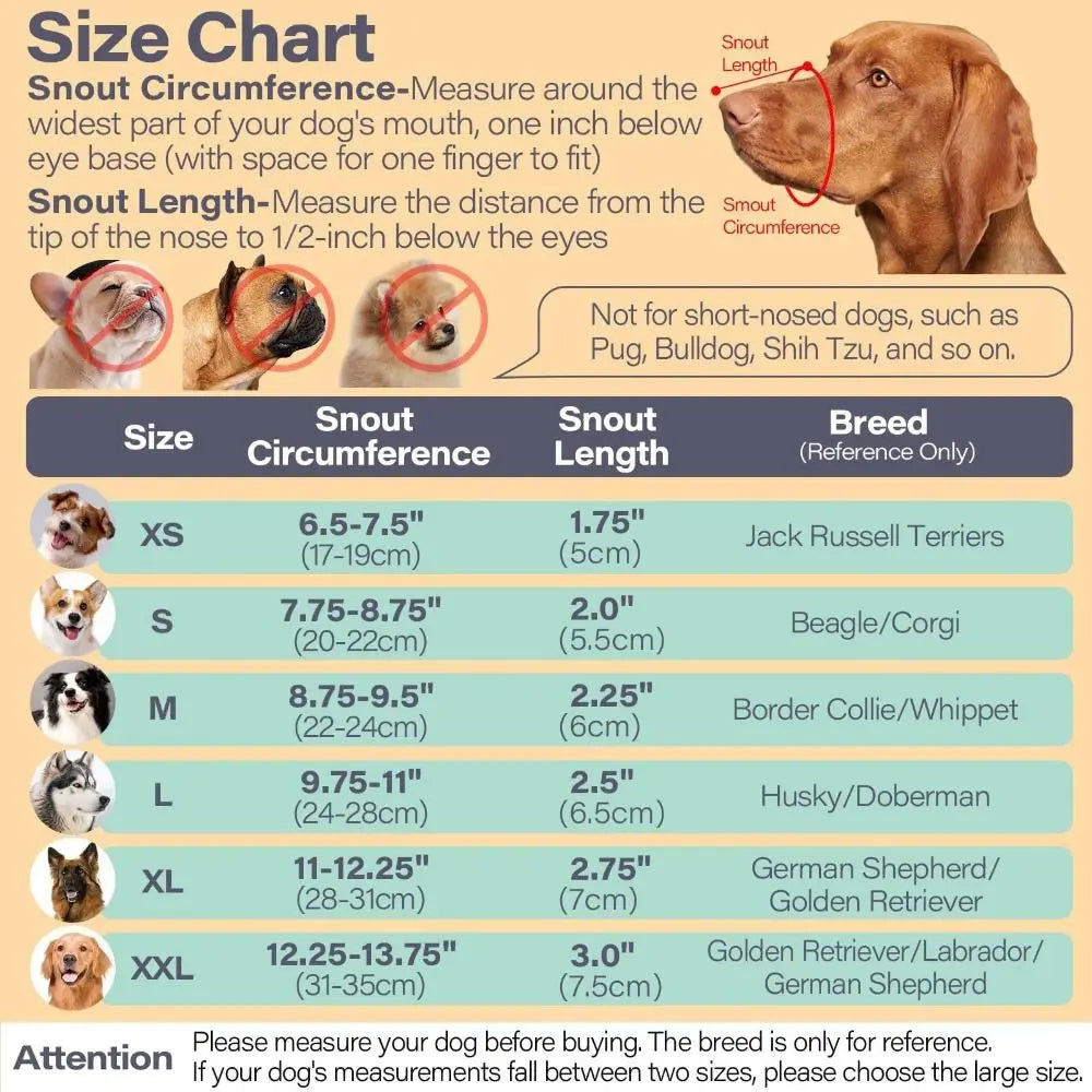 Breathable Mesh Dog Muzzle - Adjustable Anti-Bite Mouth Cover for Small to Large Dogs - Deribla Store