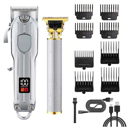Hair Clipper & Beard Trimmer Set - Rechargeable Barber Kit