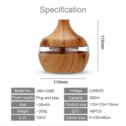 Wood Humidifier Electric Aroma Diffuser 