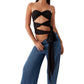 Women s Off Shoulder Ruffle Crop Tops Summer Boho Floral Print