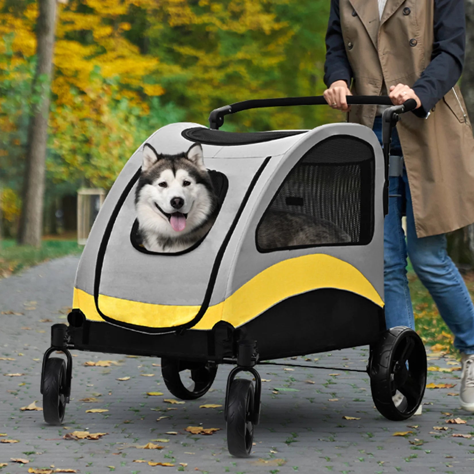 Premium Dog Stroller - 4-Wheel Foldable Pet Jogger for Small to Large Dogs - Deribla Store