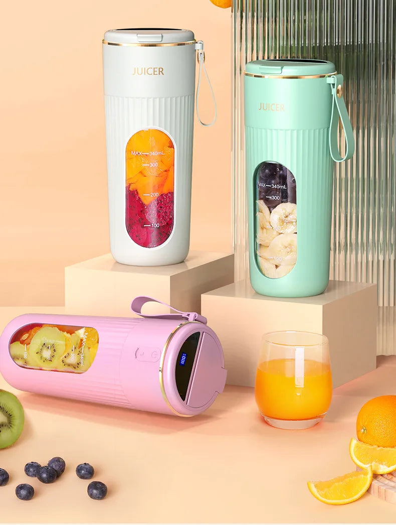 Rechargeable Portable Juicer - 14-Blade Fast Mixing Blender with 2400mAh Battery (400ml) - Deribla Store