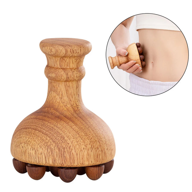 Wooden Mushroom Massager - Lymphatic Drainage & Body Therapy Tool
