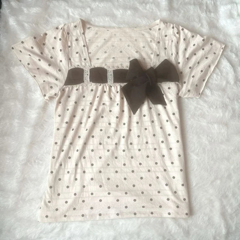 Polka dot Vintage Pink Hot Cute Dress Aesthetic Slim Y2K Short