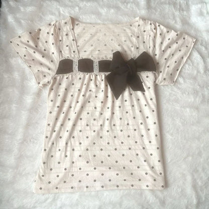 Polka dot Vintage Pink Hot Cute Dress Aesthetic Slim Y2K Short