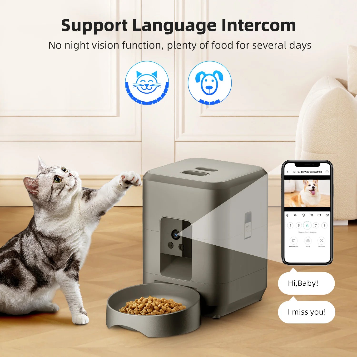 ZYfeeder 2L Smart Pet Feeder with WiFi Camera - Automatic Food Dispenser for Cats & Dogs - Deribla Store