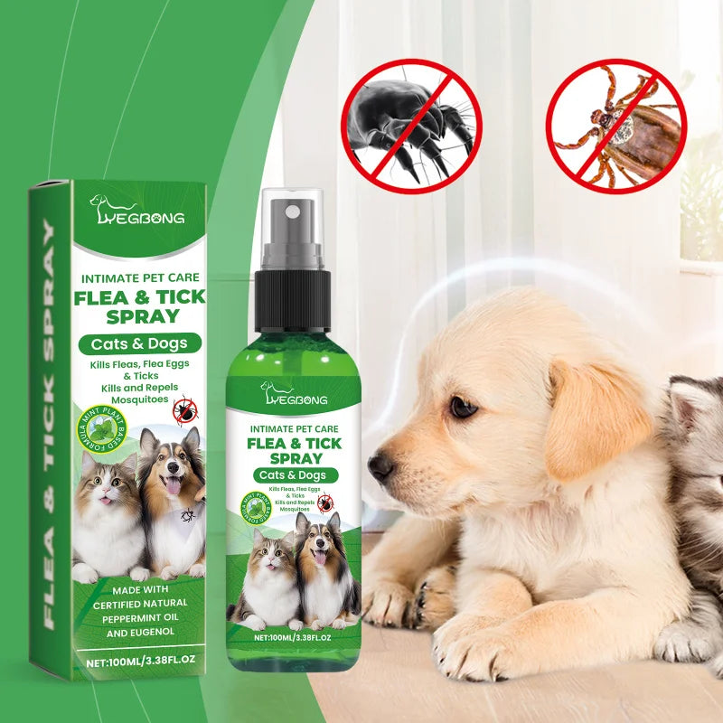 Flea & Tick Spray for Dogs & Cats - Natural Daily Insect Repellent 30ml - Deribla Store