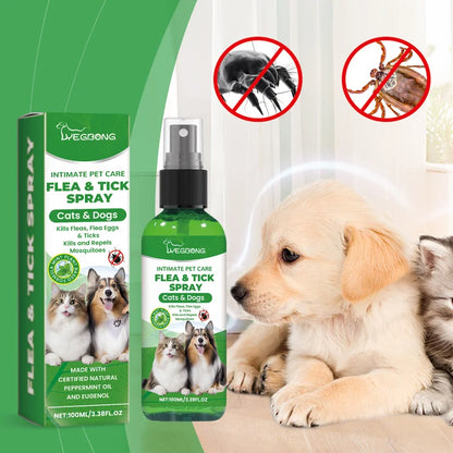Flea & Tick Spray for Dogs & Cats - Natural Daily Insect Repellent 30ml - Deribla Store