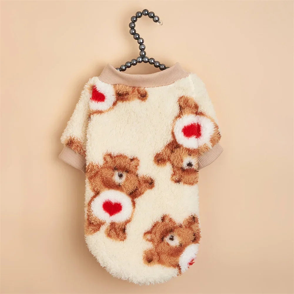 Autumn Winter Dog Clothes - Warm Plush Ethnic Style Sweater for Small Dogs & Cats - Deribla Store