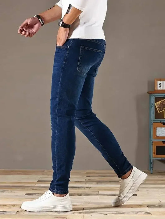 2025 Spring New Mens Slim Fit Classic Skinny Jeans Casual Street