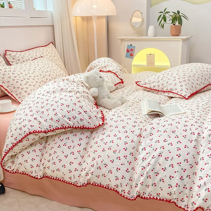 Queen Bedding Set - Soft Washed Cotton 4-Piece Set