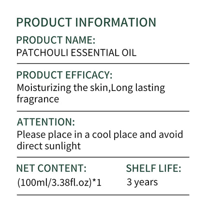 Patchouli Essential Oil - Pure Massage & Diffuser 10-100ml