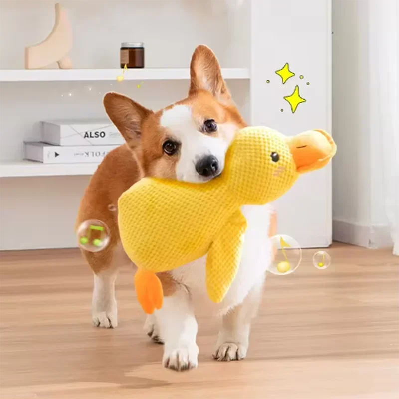 4-in-1 Stomping Duck Dog Toy - Interactive Squeaky Plush with Teeth Cleaning - Deribla Store