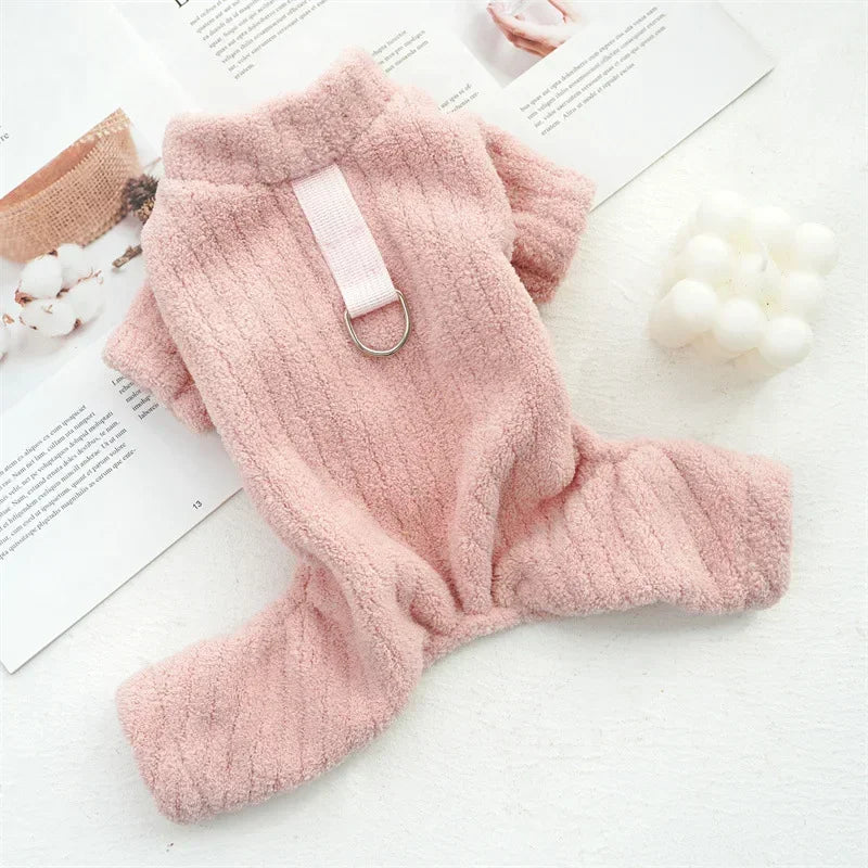 Winter Pet Plush Dog Jumpsuit