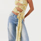 Women s Off Shoulder Ruffle Crop Tops Summer Boho Floral Print