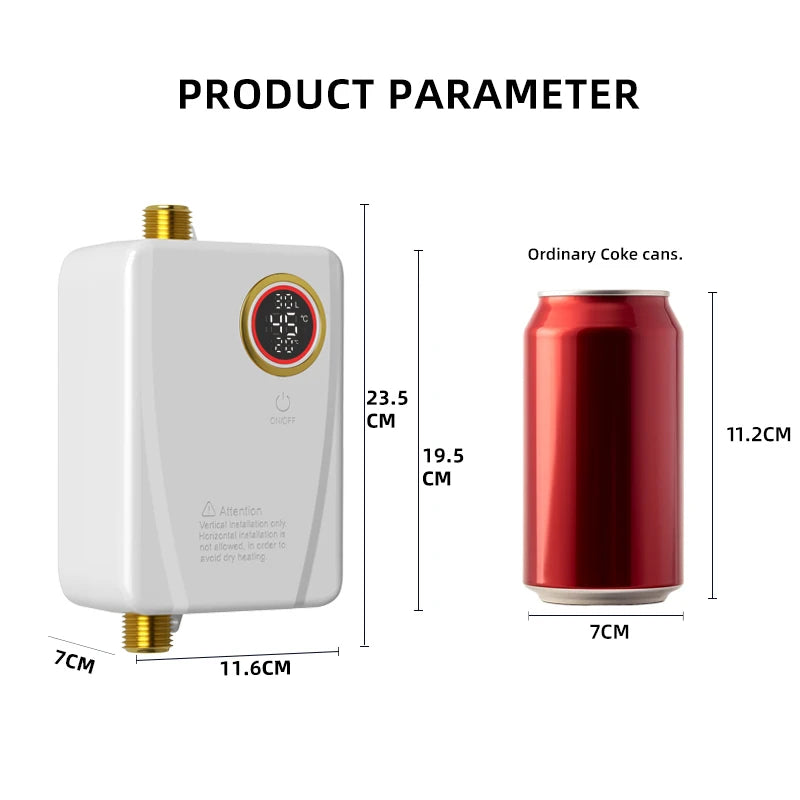 Electric Water Heater 110V 220V Instant - Wall Mounted 3S Hot - Deribla Store