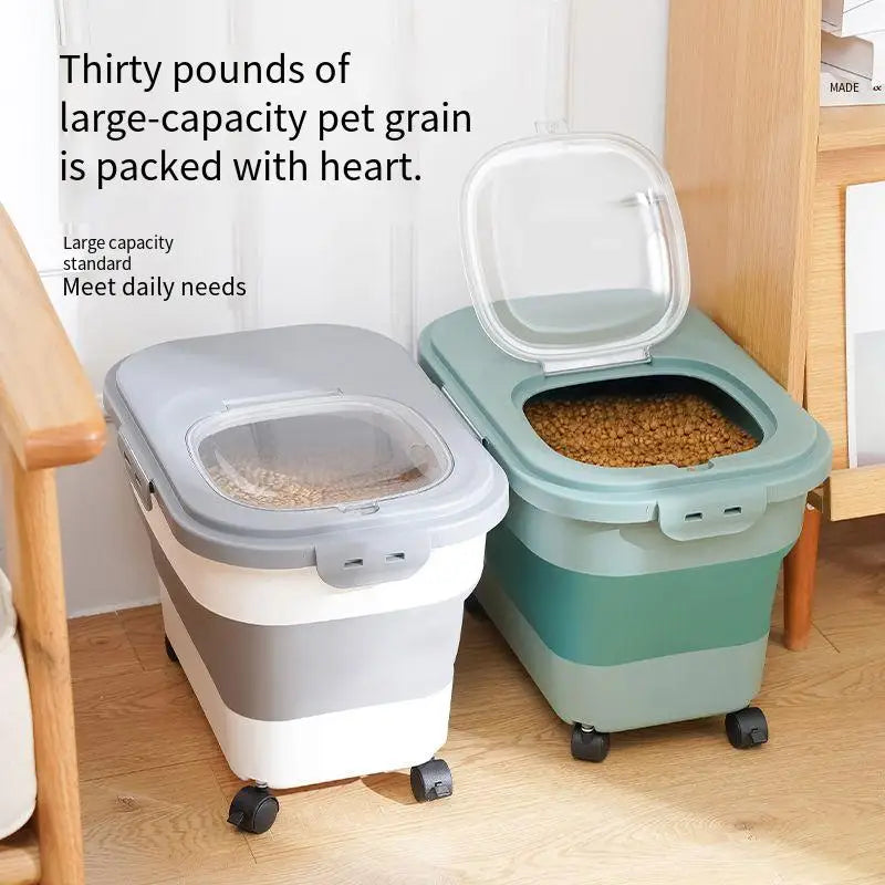 Collapsible Pet Food Storage Container