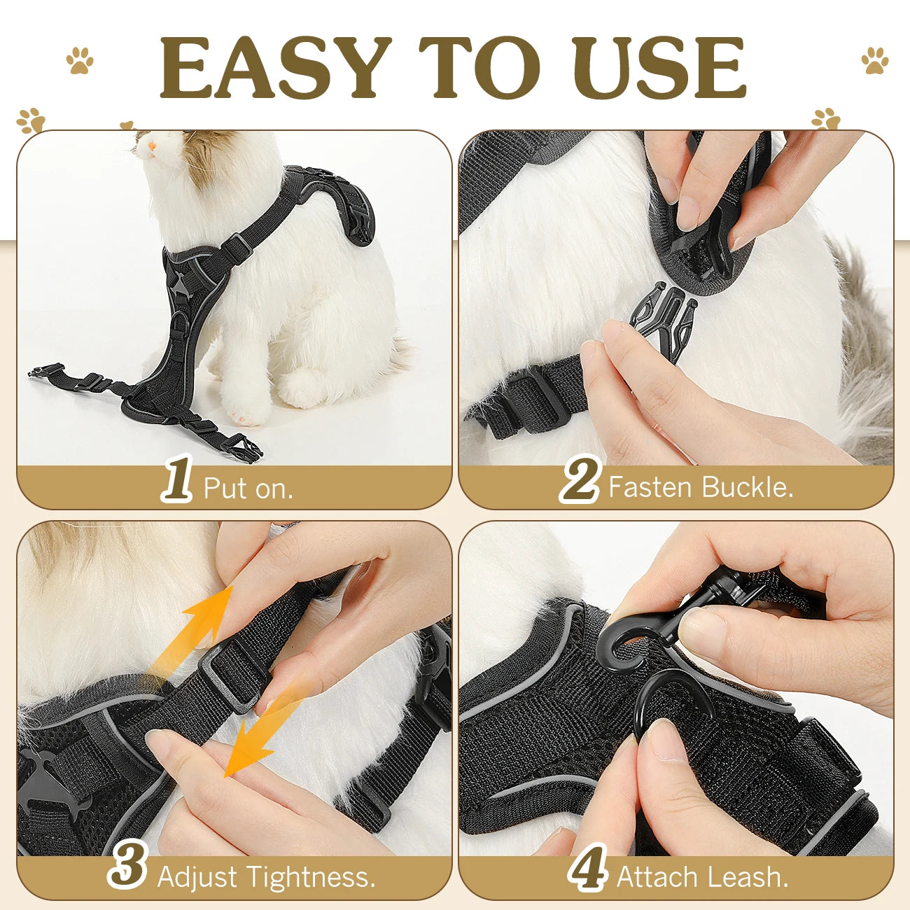 Cat Harness & Leash Set - Adjustable Reflective Vest for Walking - Deribla Store