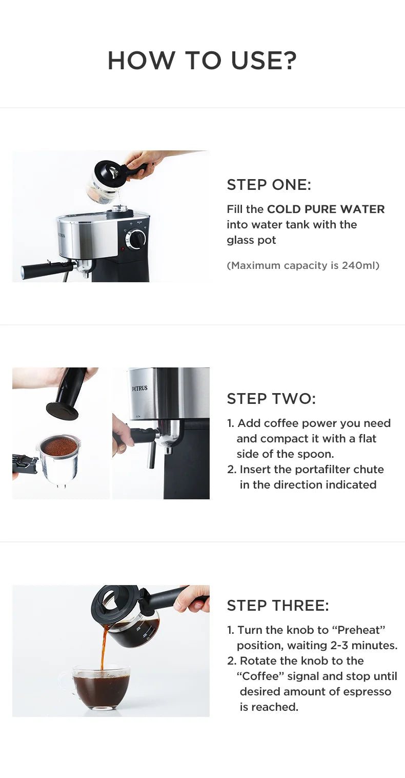 Petrus Espresso Machine - Professional Milk Frother System & Fancy Milk Foam Maker (220V) - Deribla Store