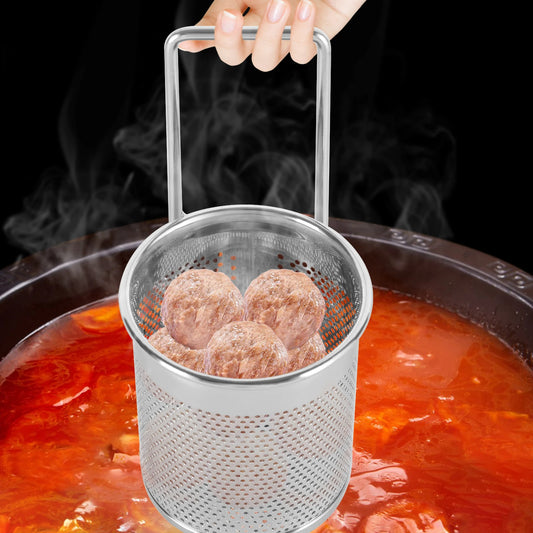 Stainless Steel Hot Pot Mesh Net Basket Hanging Noodle Strainer