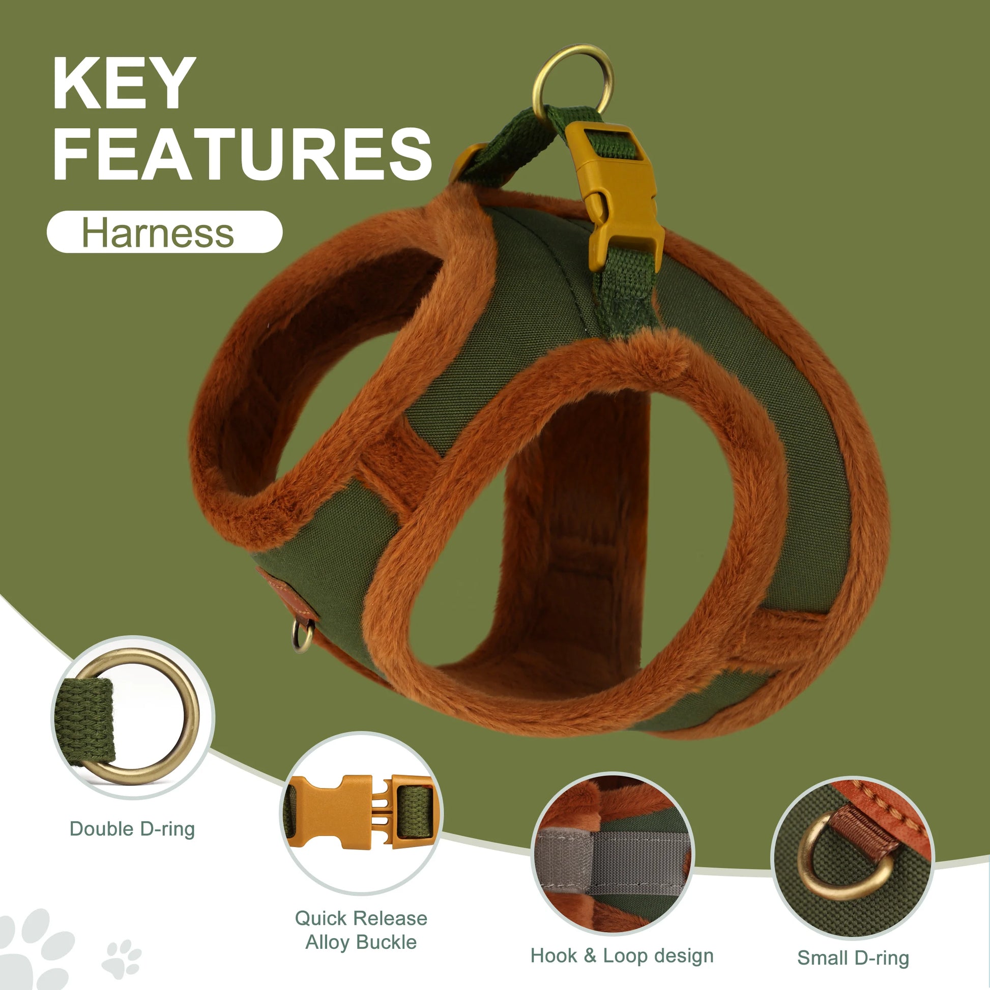 Warm Dog Harness Leash Set 
