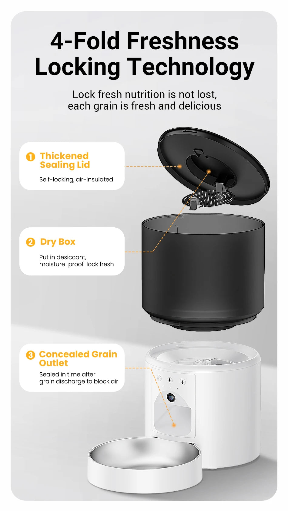 Smart Automatic Pet Feeder with HD Camera - WiFi App Control Food Dispenser for Cats & Dogs - Deribla Store