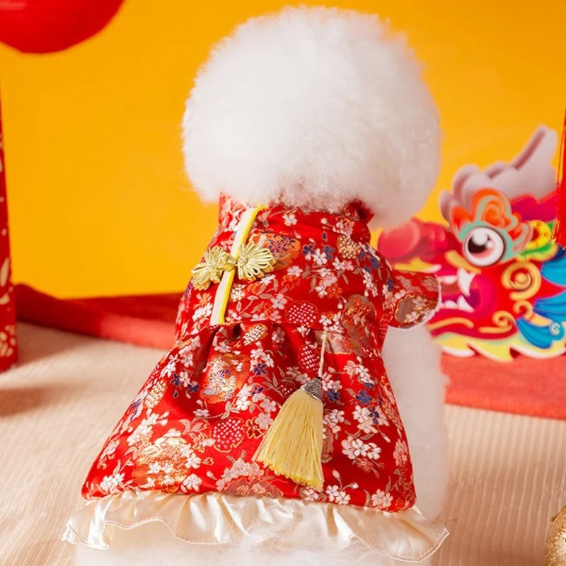 Chinese Style Dog Dress - Princess Skirt for Small Dogs & Cats - Deribla Store