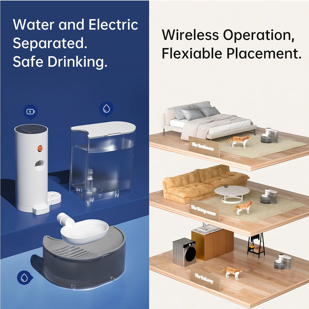 Pet Water Dispenser - Smart Wireless Rechargeable Fountain - Deribla Store