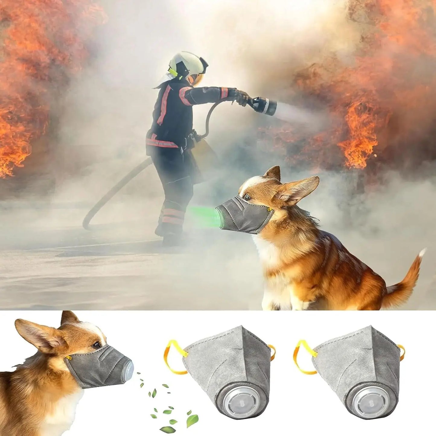 Dog Mask - Reusable Breathable Air Filter Respirator for Smoke & Gas Protection - Deribla Store