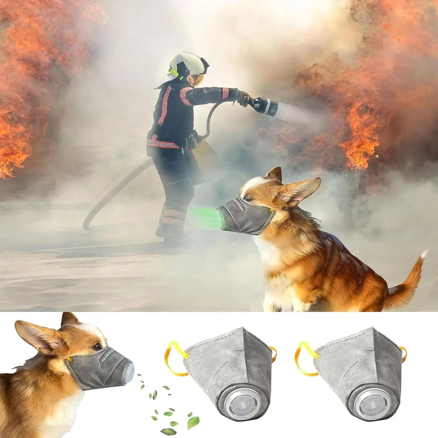 Dog Mask - Reusable Breathable Air Filter Respirator for Smoke & Gas Protection - Deribla Store