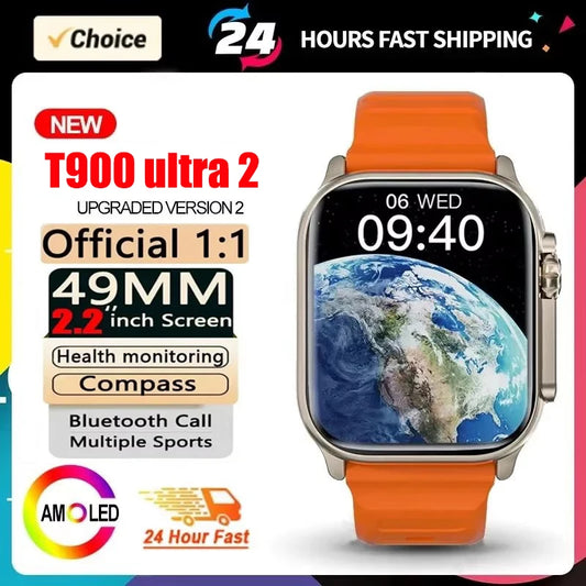 2025 T900 Ultra 2 Smart Watch Men 49mm Series 8 2.3 "AMOLED