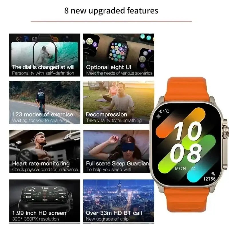 2025 T900 Ultra 2 Smart Watch Men 49mm Series 8 2.3 "AMOLED