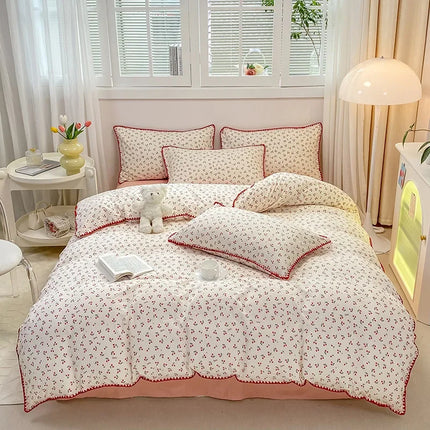 Queen Bedding Set - Soft Washed Cotton 4-Piece Set
