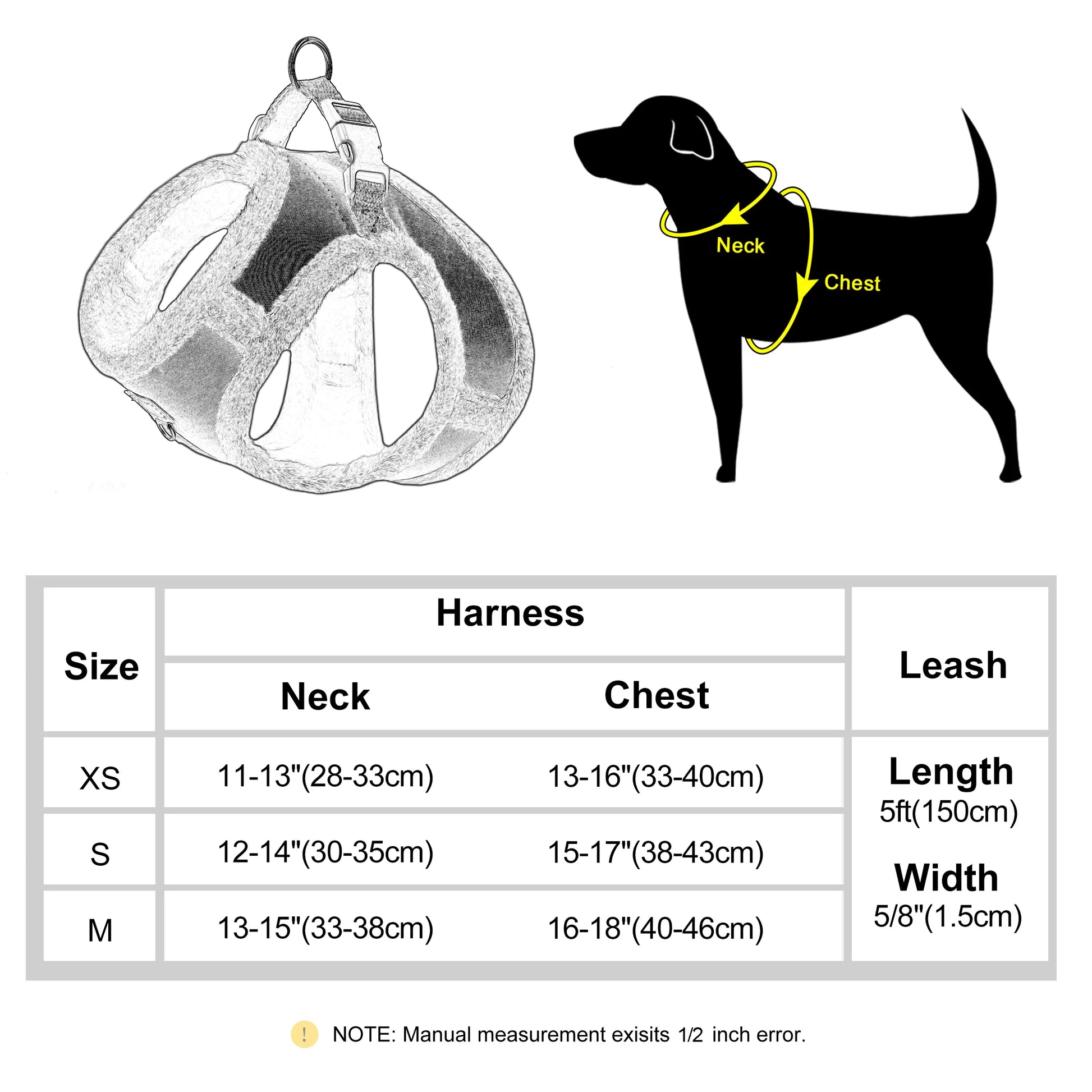 Warm Dog Harness Leash Set 