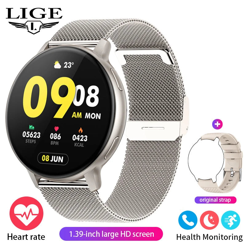 LIGE 2025 Smart Watch Women Bluetooth Call Custom Dials Watches